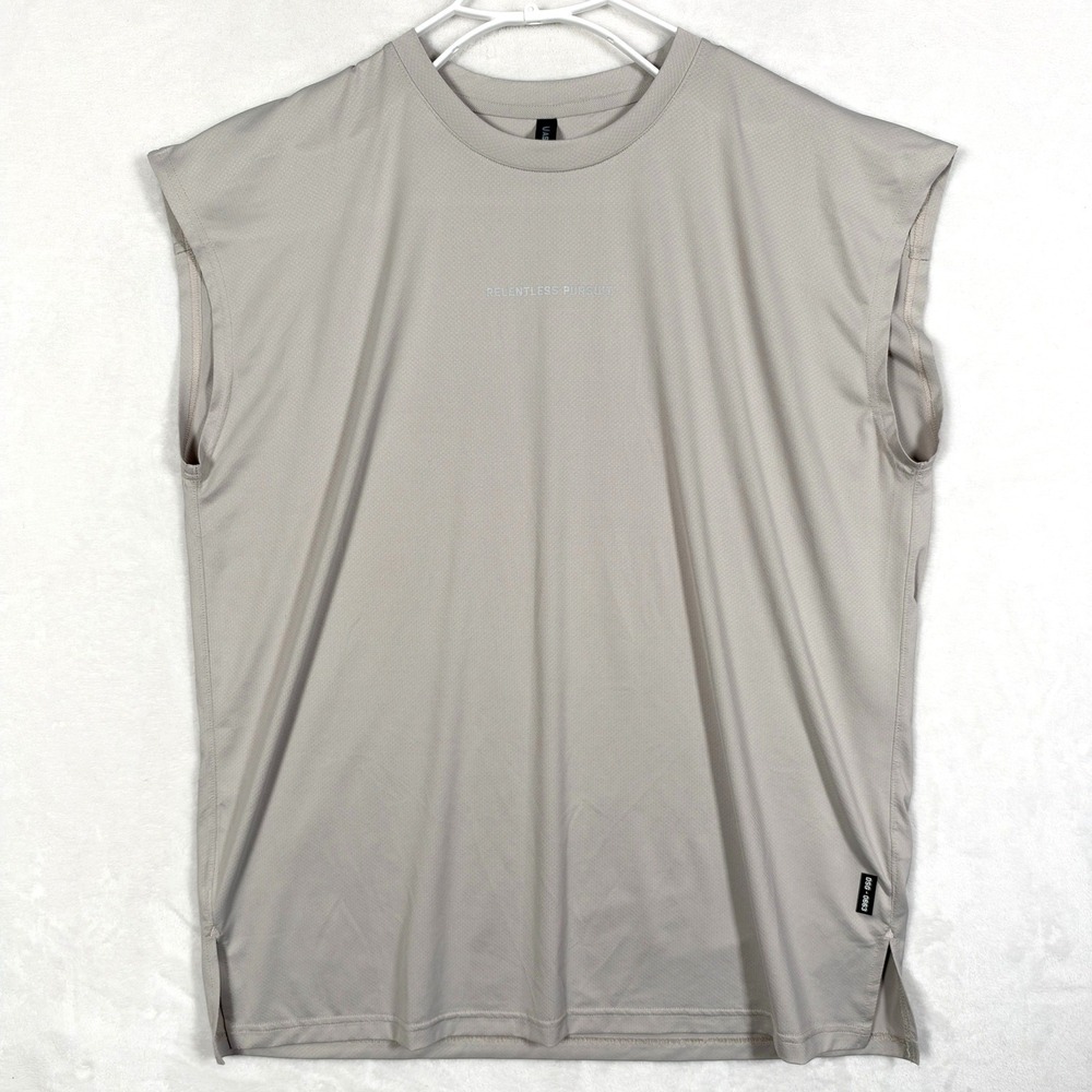 ASRV Relentless Pursuit Sleeveless Training Shirt Light Gray Mens Large DSG-0663